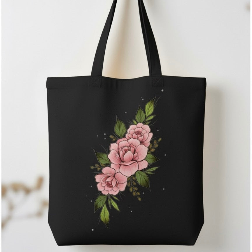 Blush Bloom Elegance Tote – Handcrafted Floral Art Bag for Everyday Charm & Style🌸
