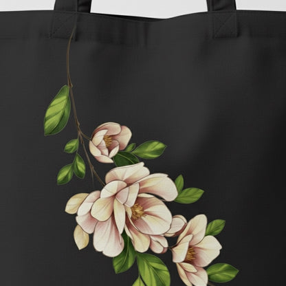 Designer Magnolia Bloom Print Tote Bag | Stylish Eco-Friendly Shoulder Bag | Perfect Gift