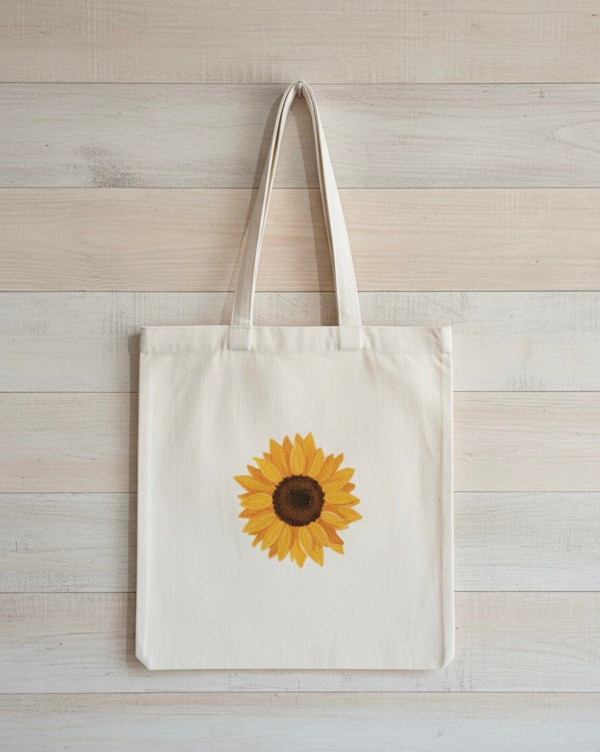 🌻 Sunflower Canvas Tote Bag | Customizable & Eco-Friendly