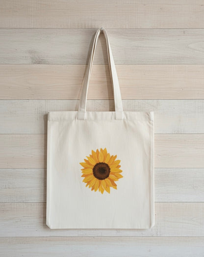 🌻 Sunflower Canvas Tote Bag | Customizable & Eco-Friendly