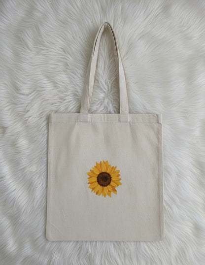 🌻 Sunflower Canvas Tote Bag | Customizable & Eco-Friendly