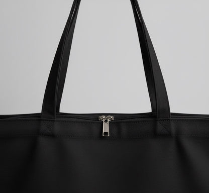 Hand-Embroidered Black Tote Bag