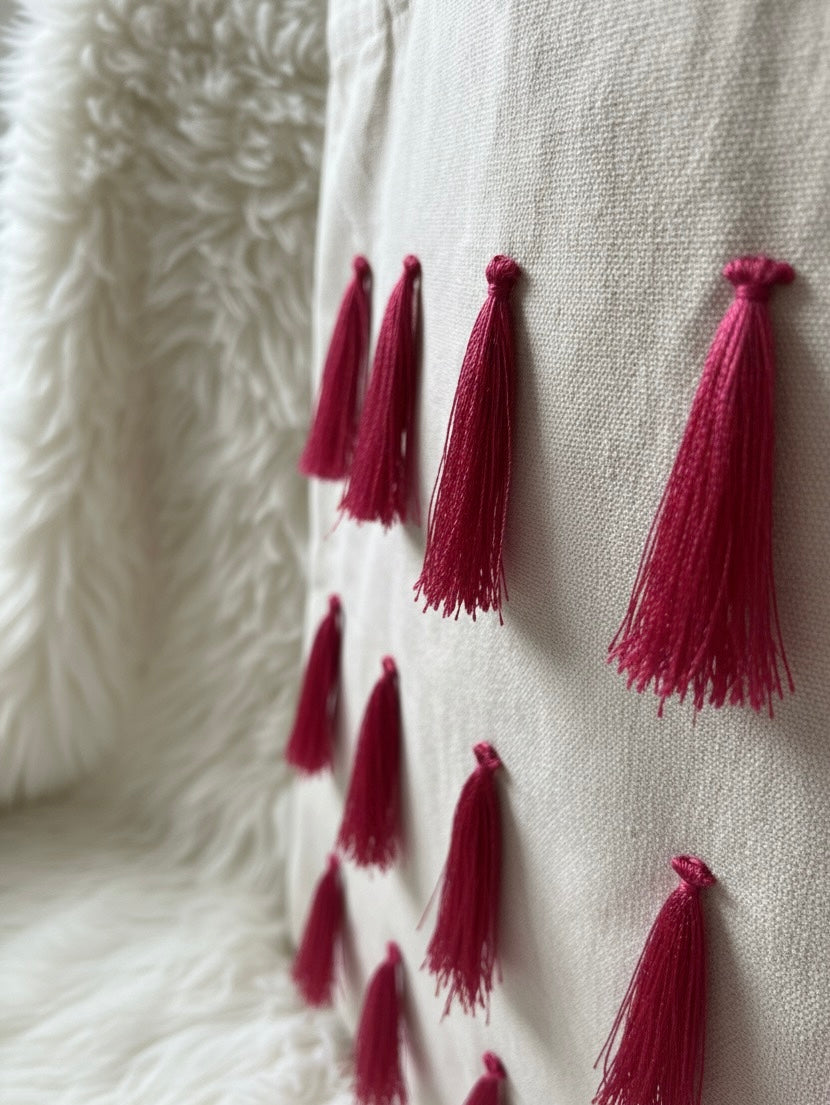 Handcrafted Cotton Canvas Tote Bag with Tassel Work