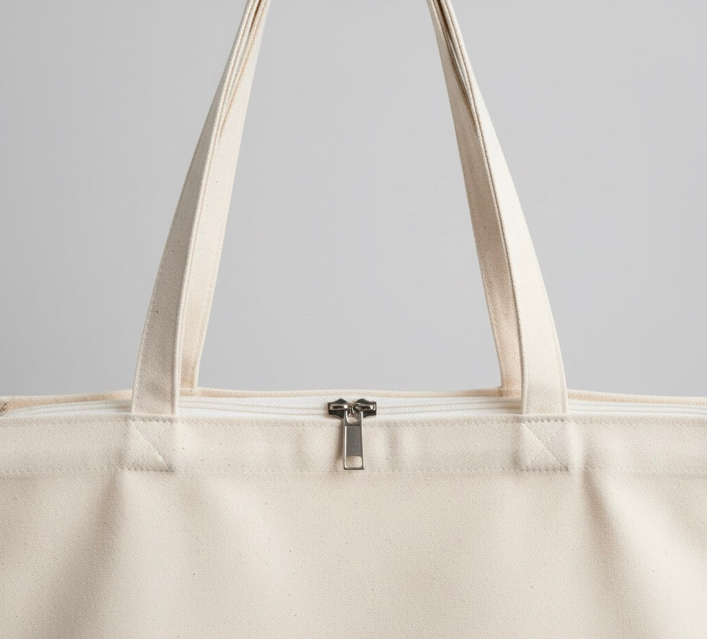 🌸Cotton Canvas Tote Bag with Floral Thread Work Embroidery